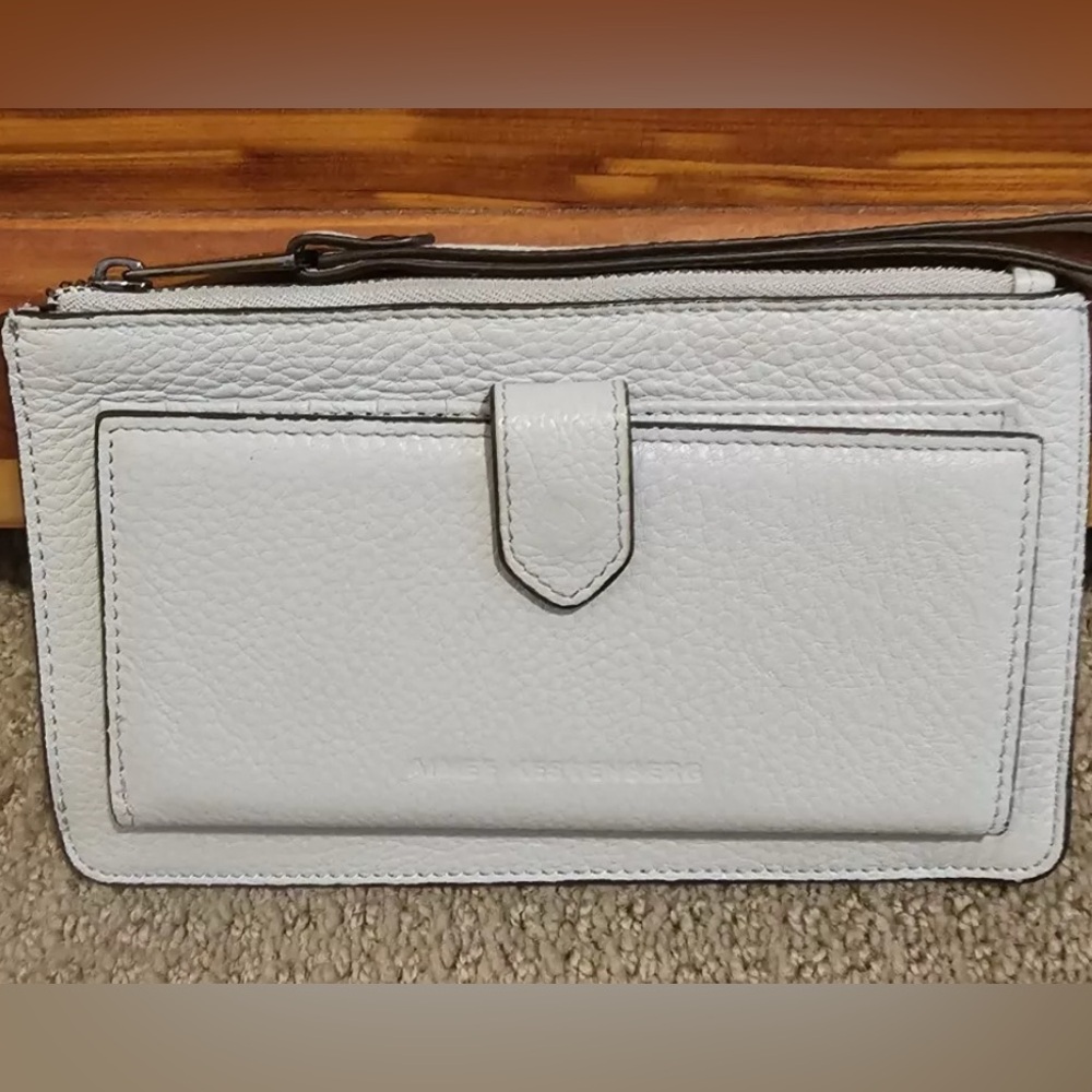 Aimee Kestenberg Gray Pebbled Leather Wallet